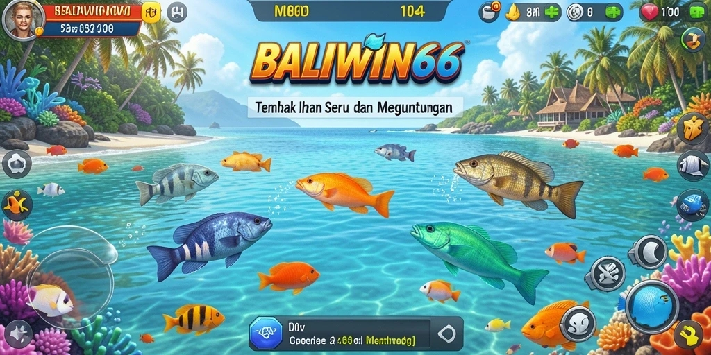 Tangkapan layar gameplay BALIWIN66 yang menampilkan aksi Tembak Ikan.