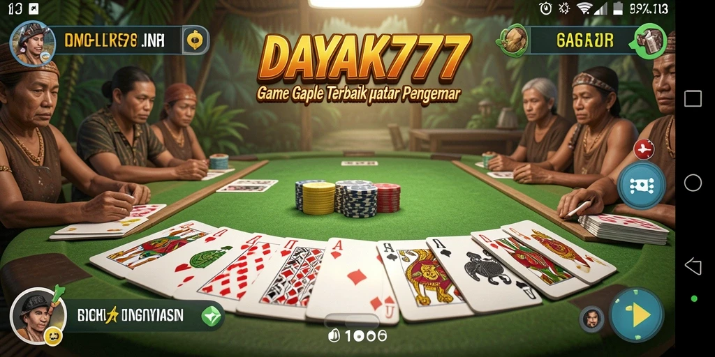 Gameplay seru Gaple di DAYAK777 dengan berbagai mode permainan.