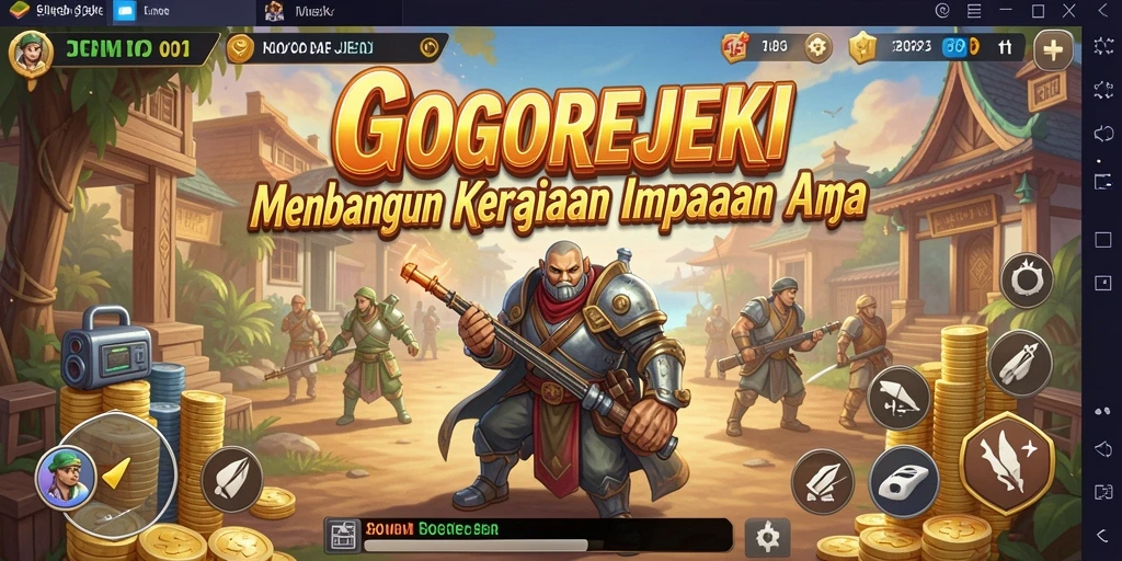 Tampilan gameplay GOGOREJEKI yang menarik dengan berbagai pilihan bisnis.