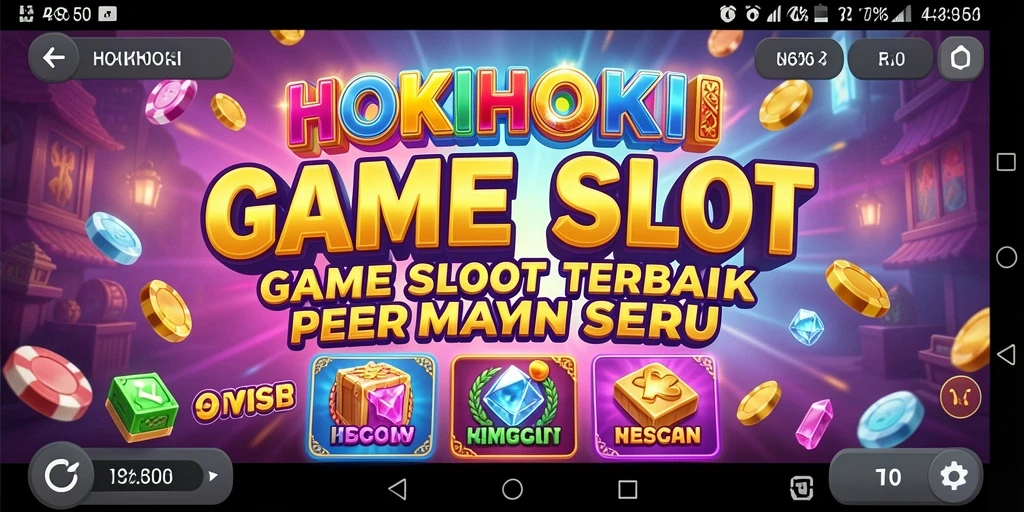 Screenshot gameplay HOKIHOKI yang menunjukkan putaran slot yang mendebarkan.
