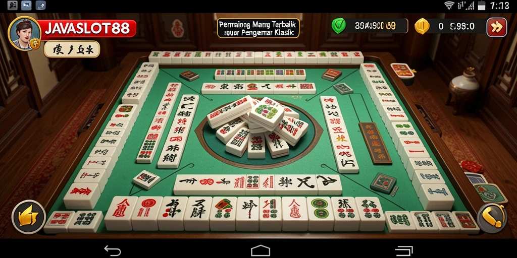 Tampilan utama gameplay Mahjong di JAVASLOT88 yang menarik.