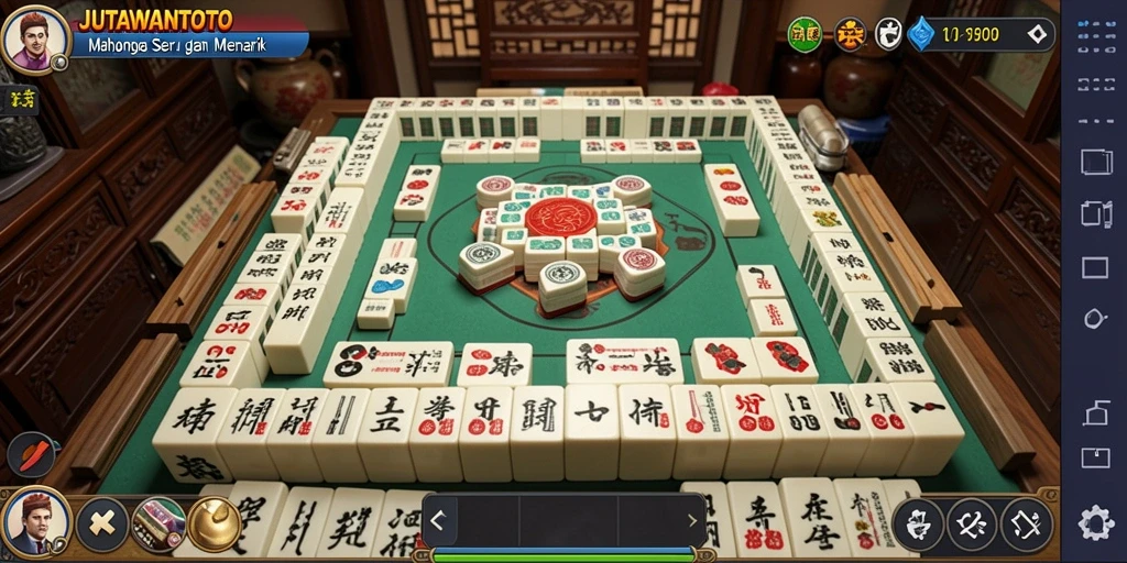 Tampilan gameplay Mahjong yang mengasyikkan di JUTAWANTOTO.