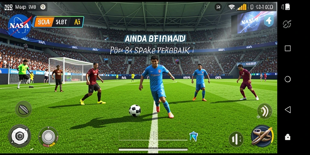 Tampilan gameplay dari NASA4D yang mendebarkan dengan aksi sepak bola.