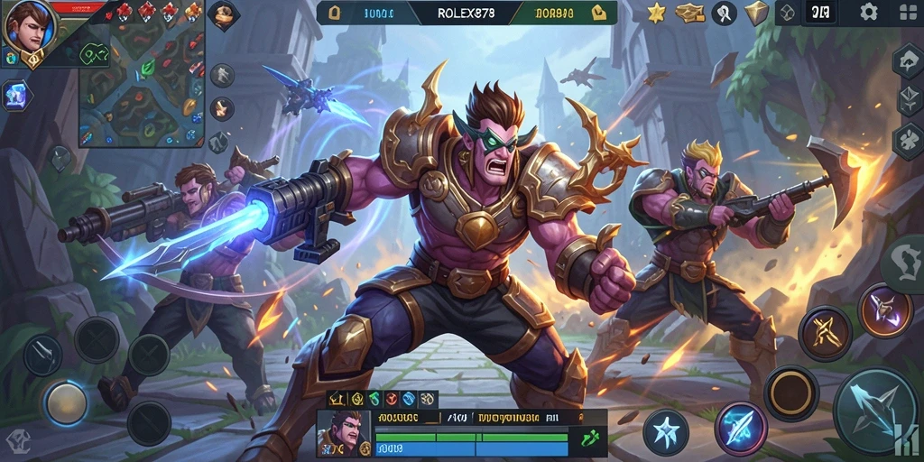 Tampilan menarik gameplay MOBA di ROLEX878.