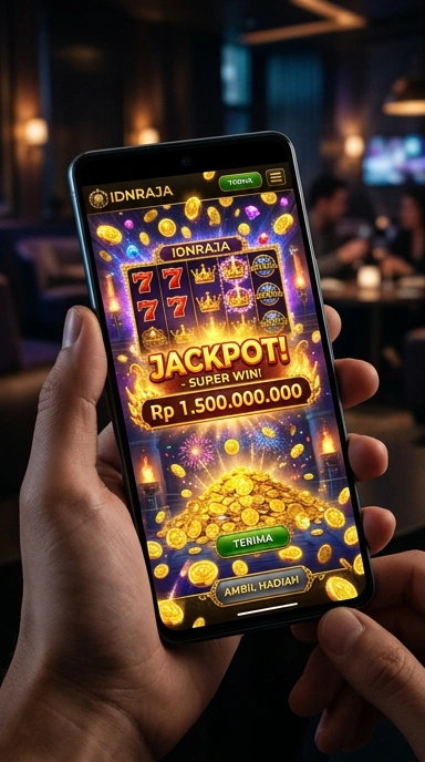 Screenshot antarmuka utama aplikasi idnraja.